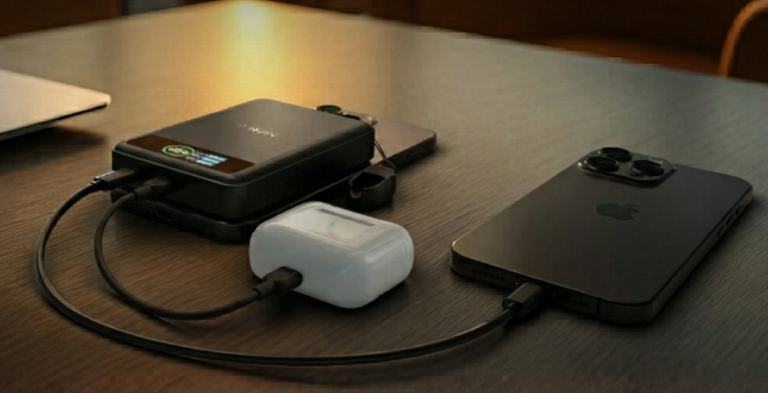 BMX SolidSafe 10K charging two devices over USB-C Power Delivery