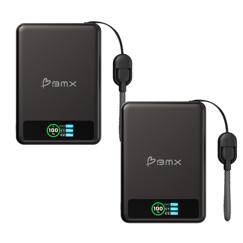 SolidSafe 10K 2-Pack - two solid-state Qi2 magnetic power banks bundle by BMX