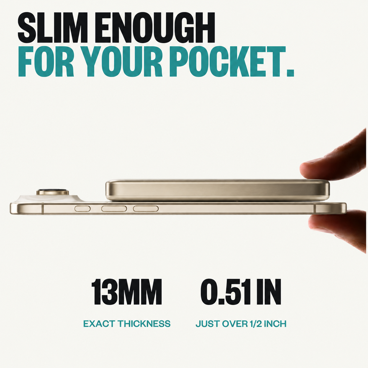 SolidSafe Air 10K Gold infographic: slim enough for your pocket