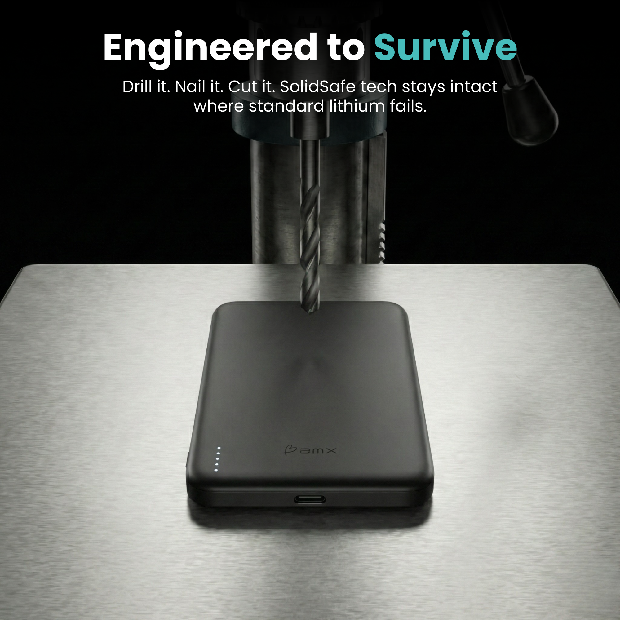 SolidSafe™ Air 5K Solid-State Qi2 Power Bank w/Titanium Enclosure