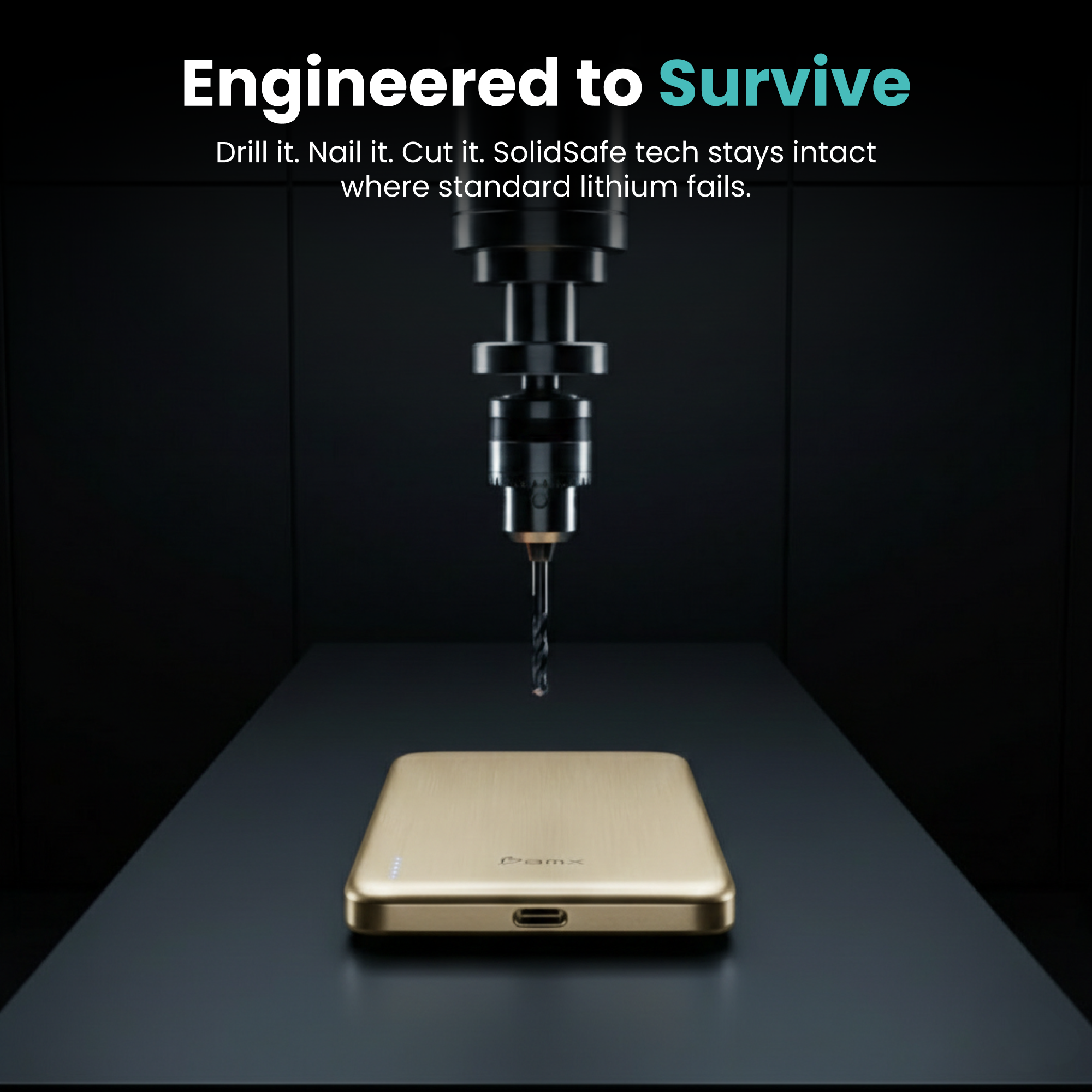SolidSafe™ Air 5K Solid-State Qi2 Power Bank w/Titanium Enclosure