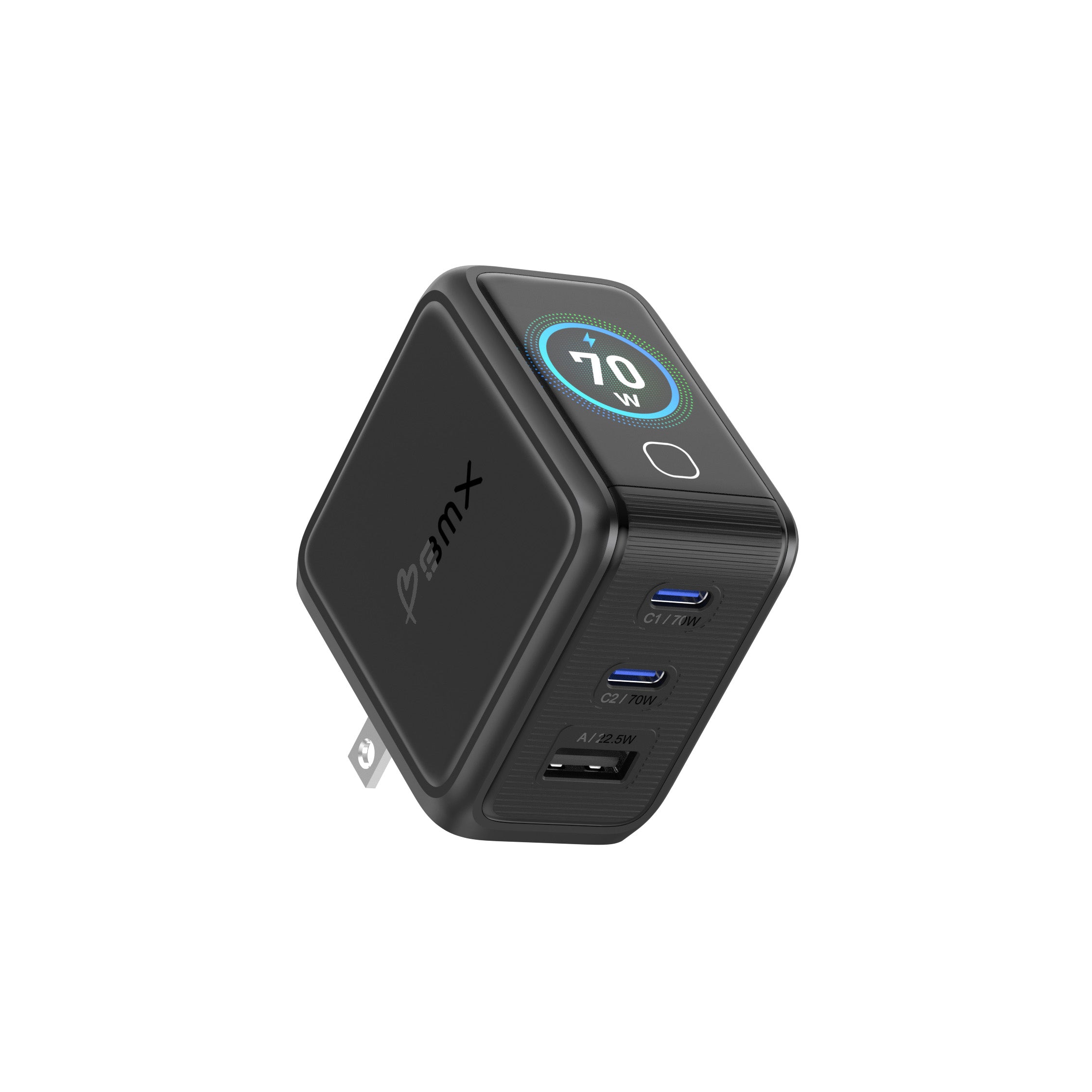 GaNSta™ 70W Laptop Charger (3 Ports, LCD Display)