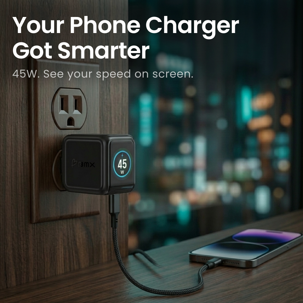 GaNSta™ 45W Mobile Charger (2 Ports, LCD Display)