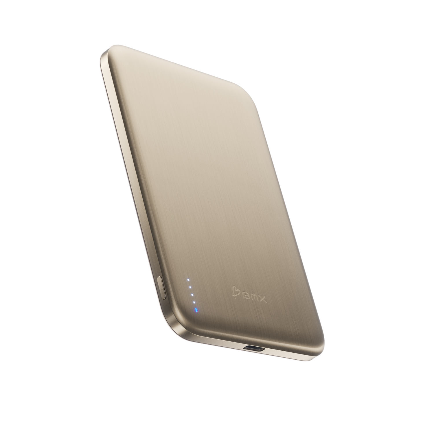 SolidSafe Air 5K Gold hero shot - titanium solid-state Qi2 magnetic power bank by BMX