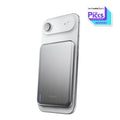 BMX SolidSafe Air 5K Silver -- 6.8mm titanium Qi2 semi-solid-state power bank on iPhone, TechRadar Pro Picks 2026 Winner