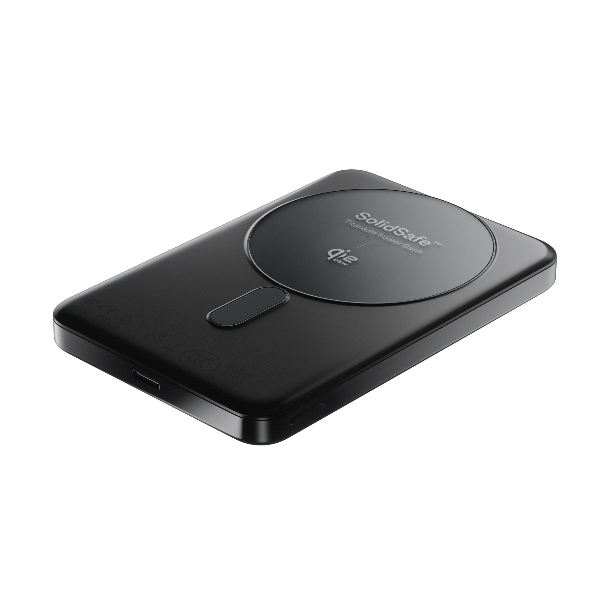 SolidSafe Air 10K Black Qi2.2 ring angled render