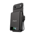 BMX SolidSafe 10K Black -- attached to iPhone via Qi2 magnetic snap, charging at 15W
