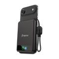 BMX SolidSafe 5K Black -- attached to iPhone via Qi2 magnetic snap, charging wirelessly at 15W