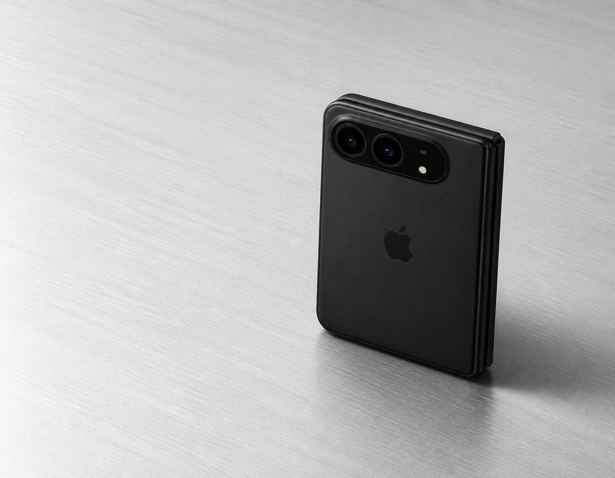 BMX concept render of the rumored folding iPhone Ultra on brushed aluminum