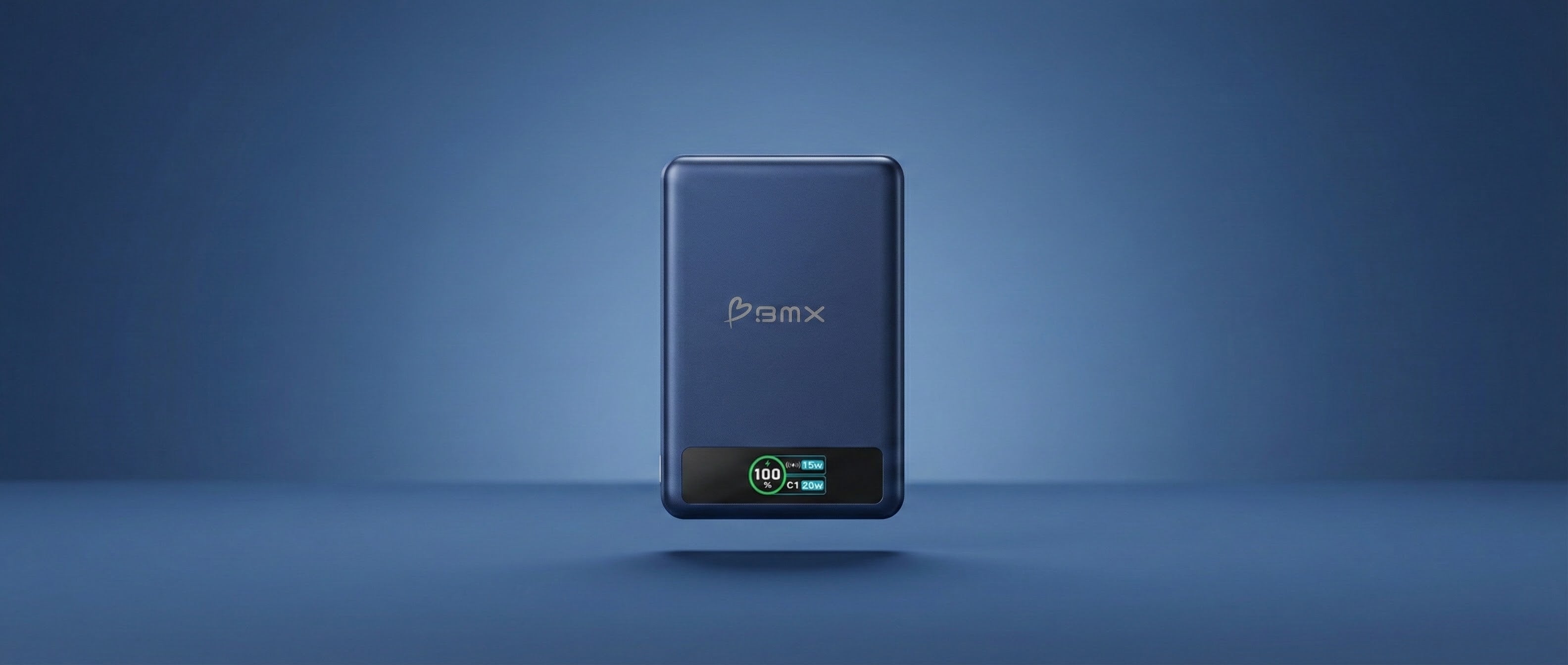 BMX Power Bank on a blue backgroud