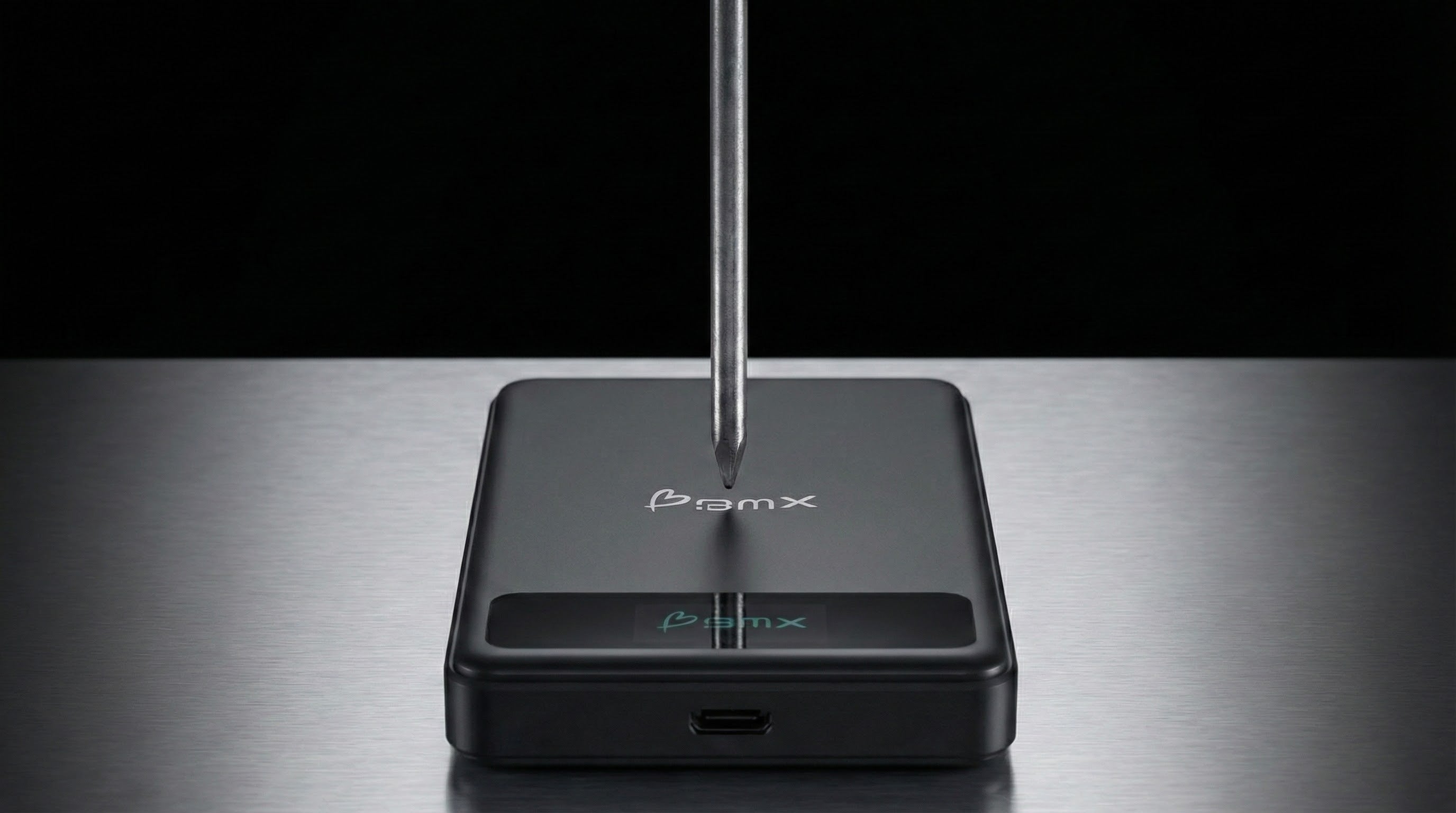 Nail going through semi solid state battery