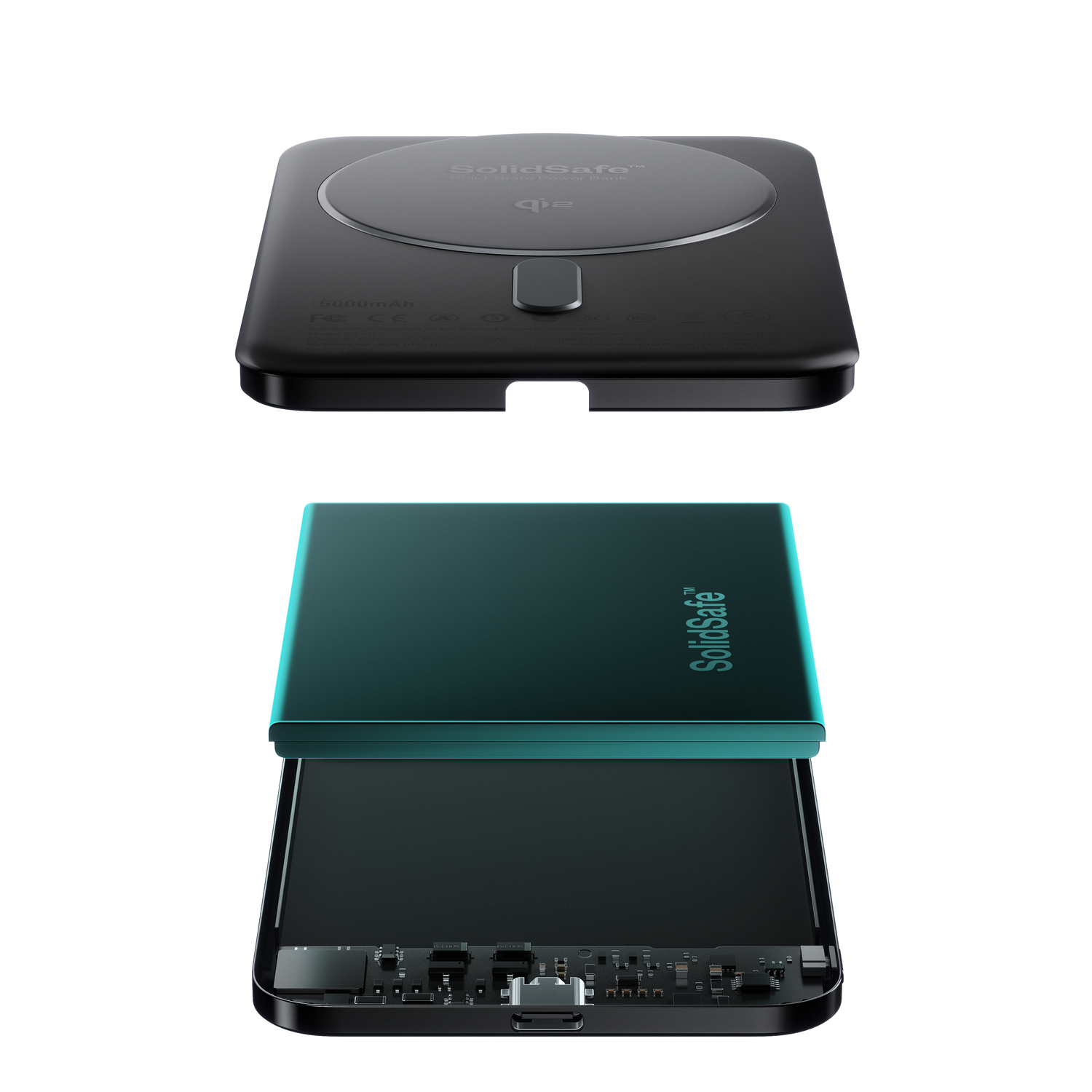 BMX SolidSafe semi-solid-state battery cell exploded view showing internal layers