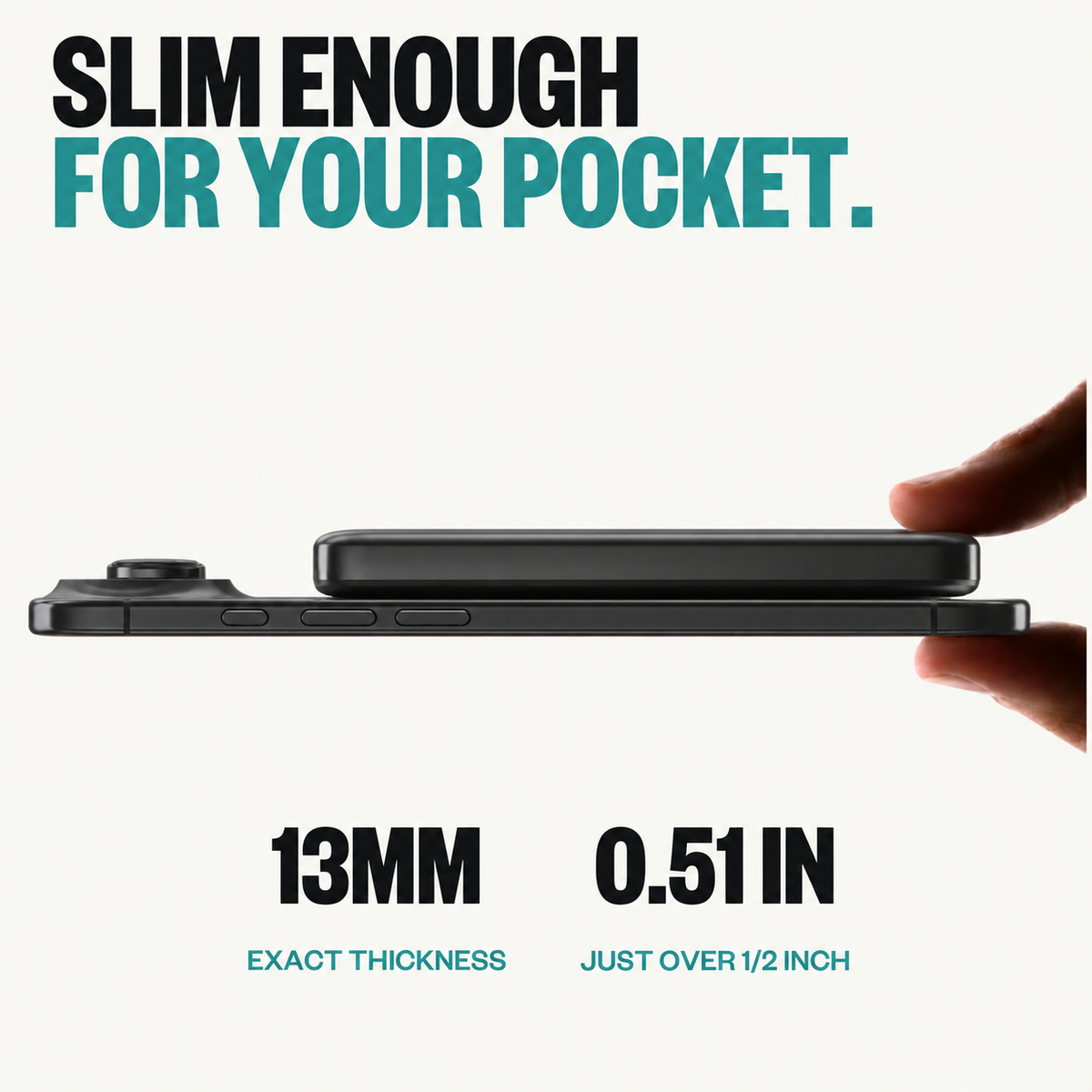 SolidSafe Air 10K Black infographic: slim enough for your pocket