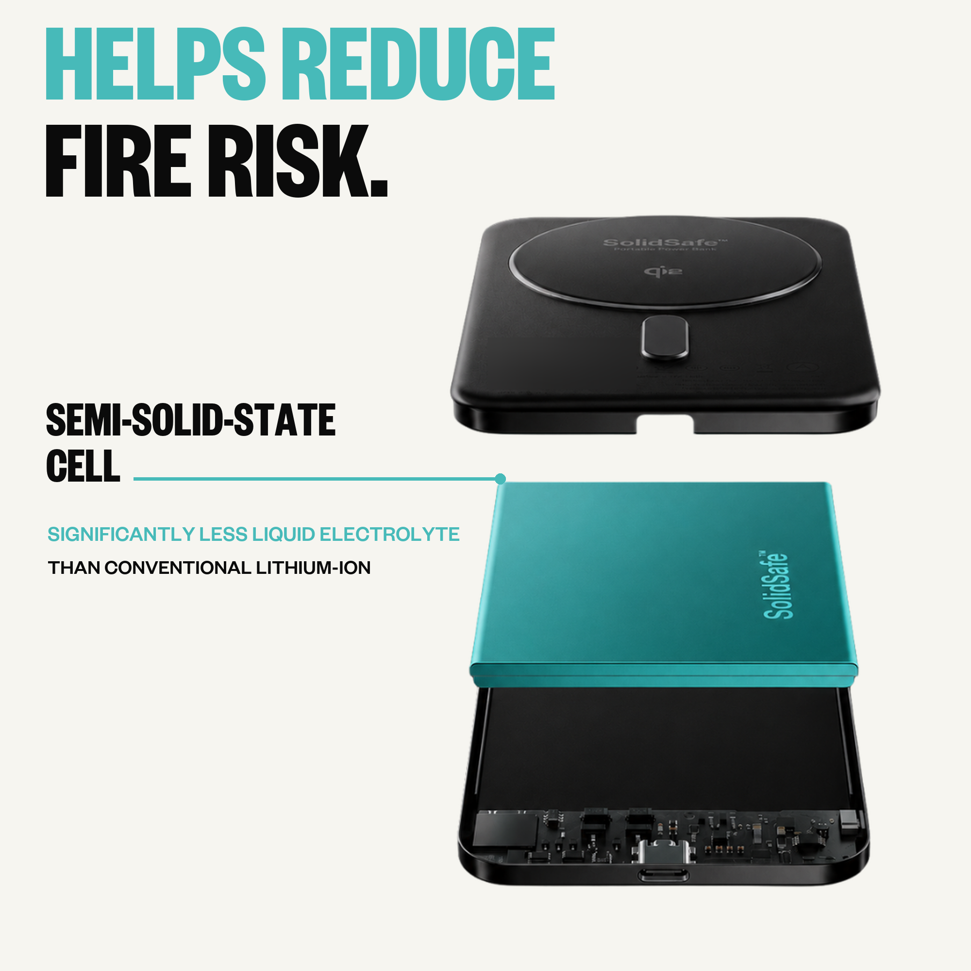 SolidSafe Air 10K infographic: helps reduce fire risk