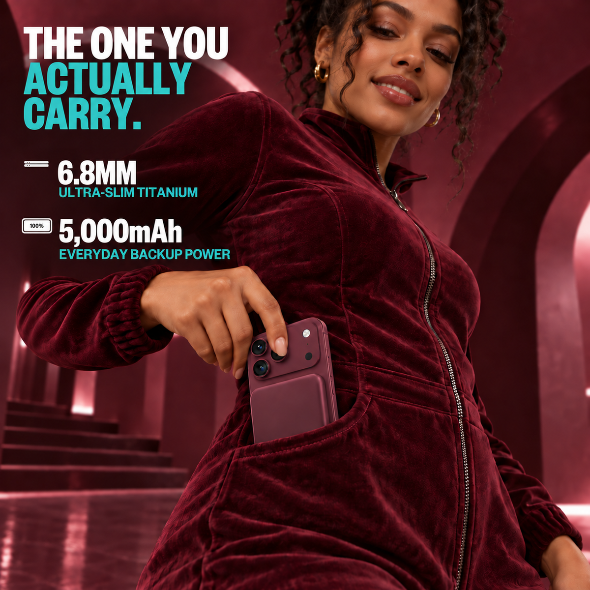 Burgundy SolidSafe™ Air 5K infographic: The one you actually carry