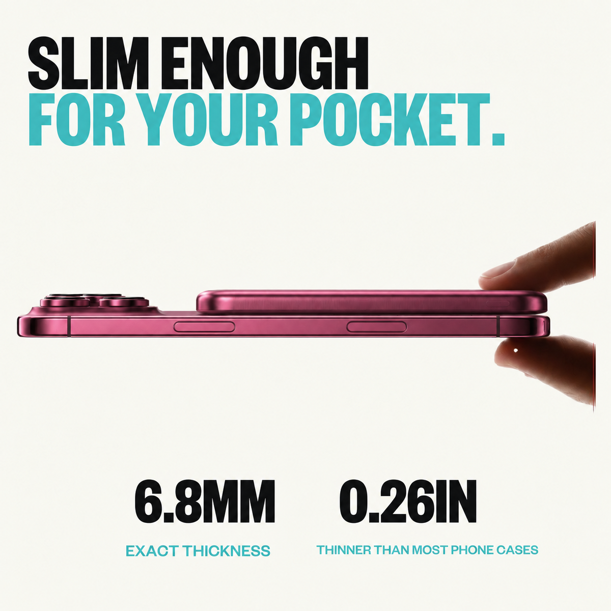 Burgundy SolidSafe™ Air 5K infographic: Slim enough for your pocket