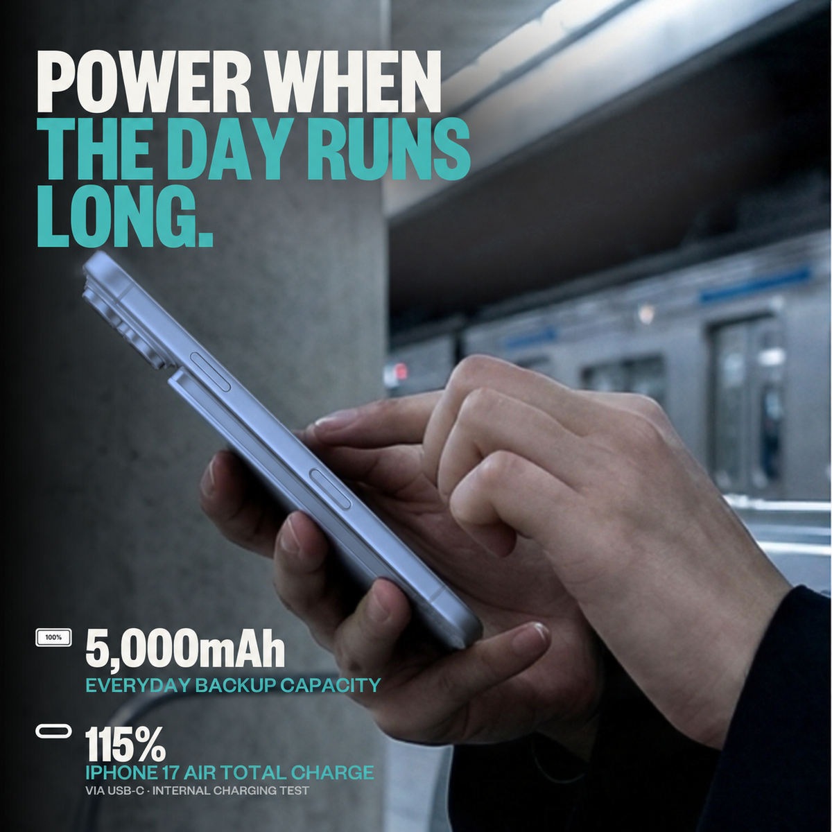 Glacier SolidSafe™ Air 5K infographic: Power when the day runs long