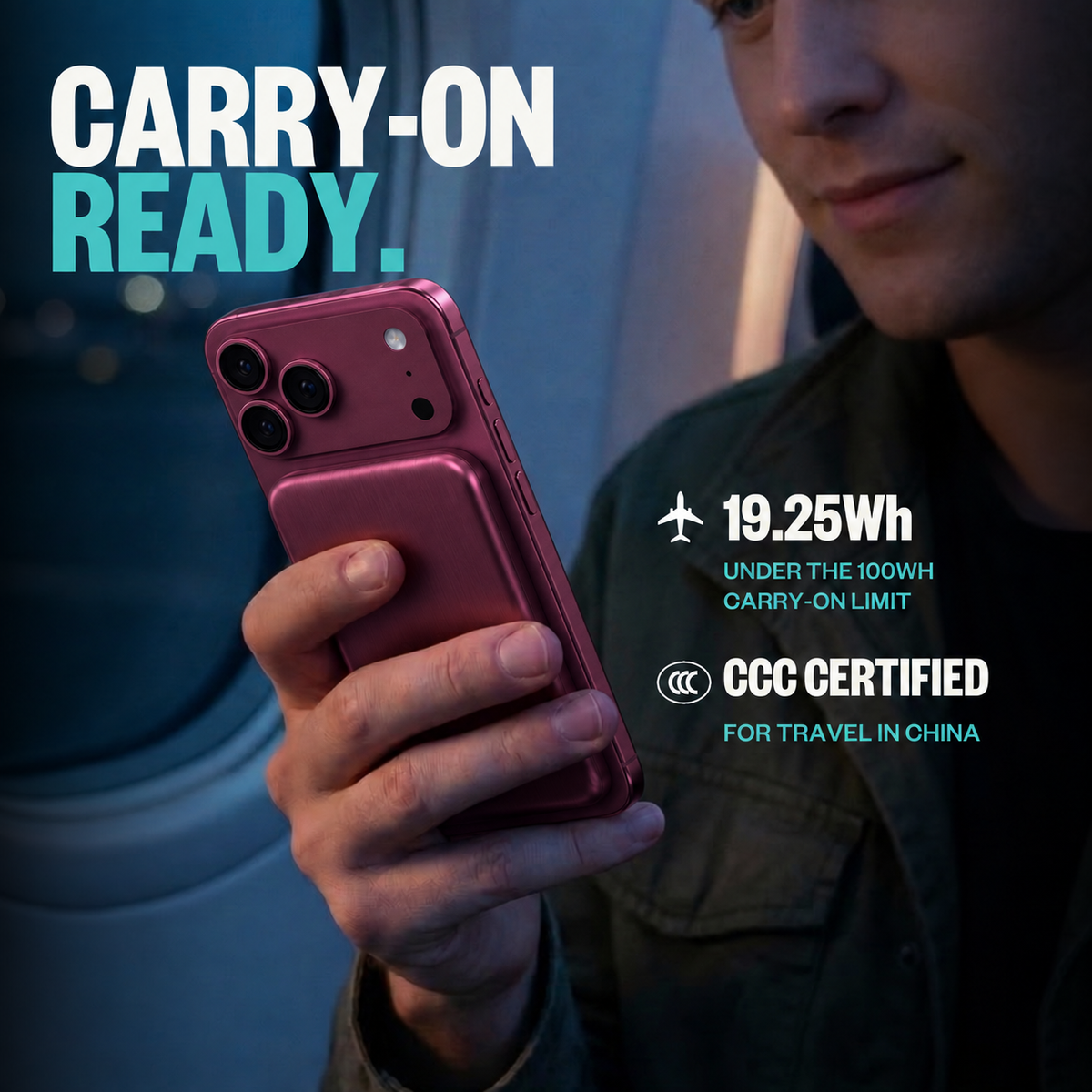 Burgundy SolidSafe™ Air 5K infographic: Carry-on ready