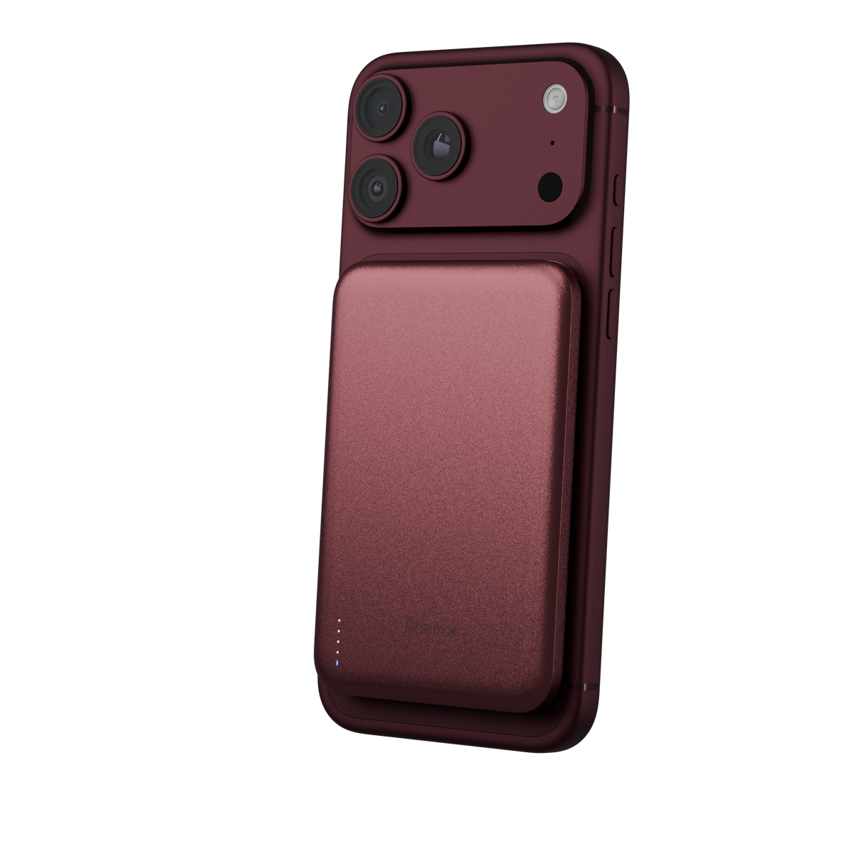 Burgundy SolidSafe™ Air 5K on a matching Burgundy iPhone 18 Pro Max, hero view