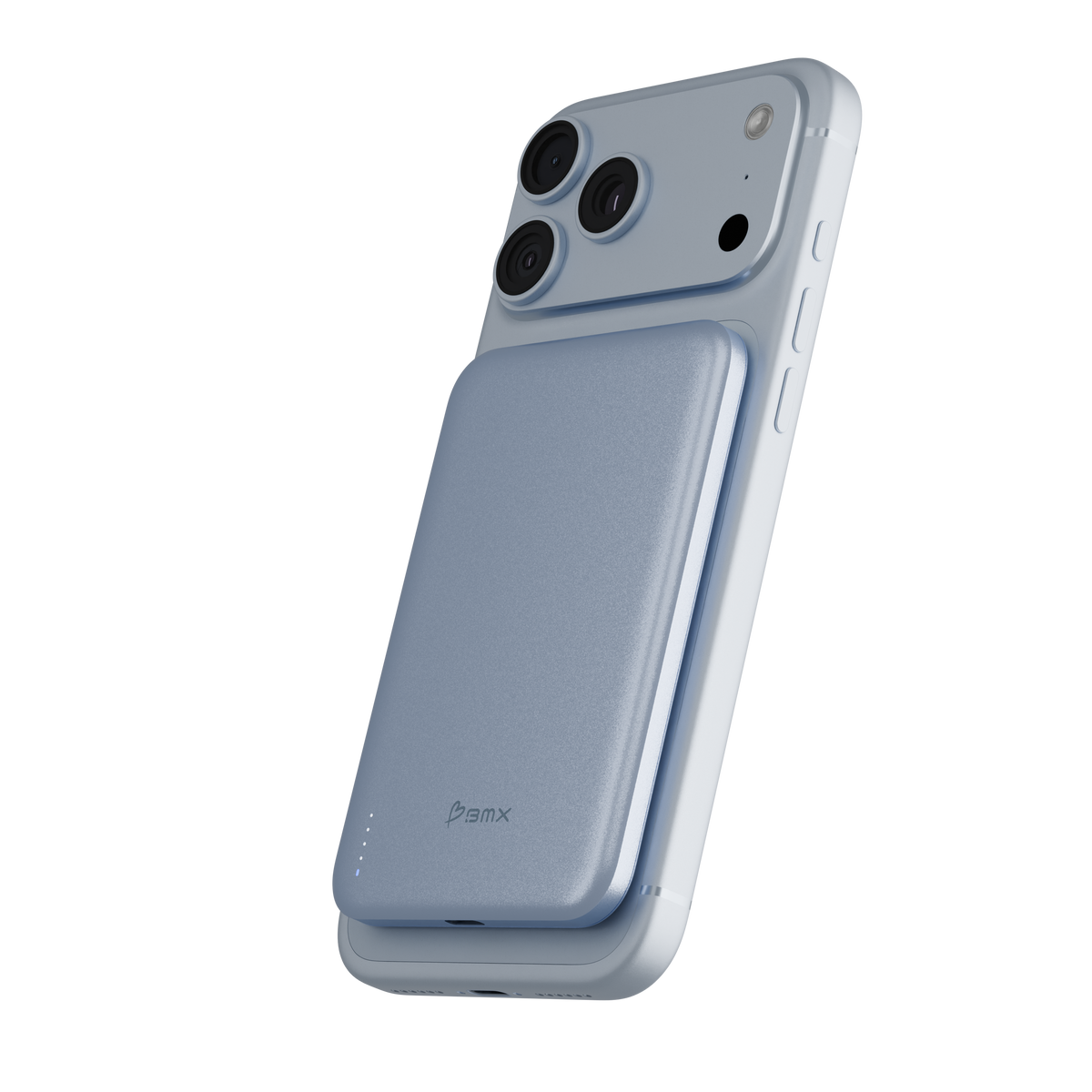 Glacier SolidSafe™ Air 5K attached to a Glacier iPhone 18 Pro Max, upright at a slight angle with indicator lights visible