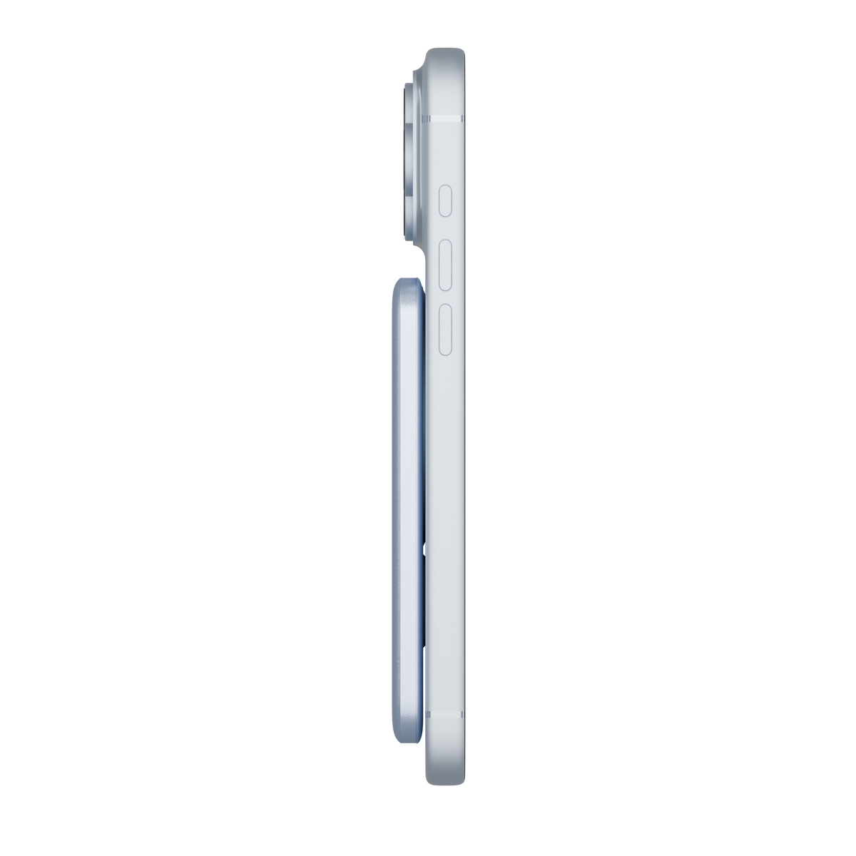 Side profile of a Glacier SolidSafe™ Air 5K attached to a Glacier iPhone 18 Pro Max, showing the slim stacked form