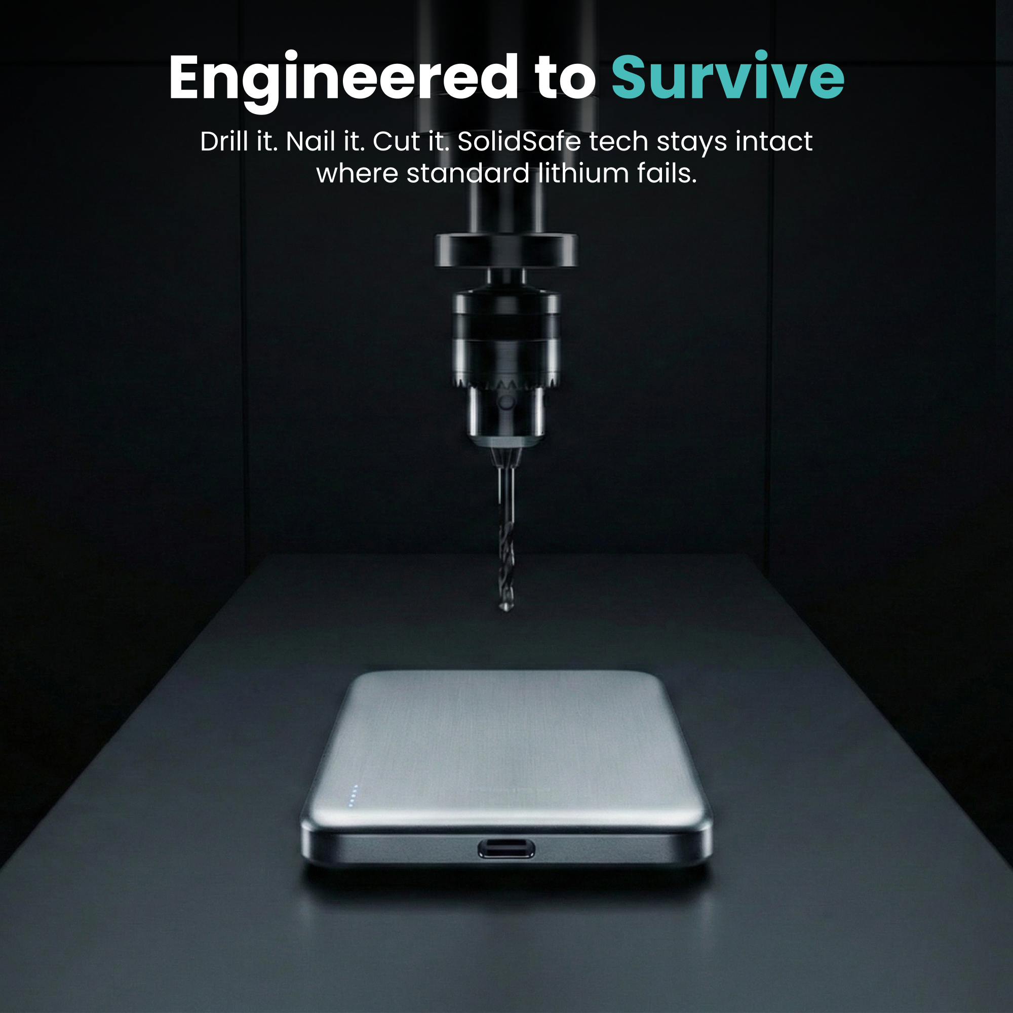 SolidSafe™ Air 5K Solid-State Qi2 Power Bank w/Titanium Enclosure