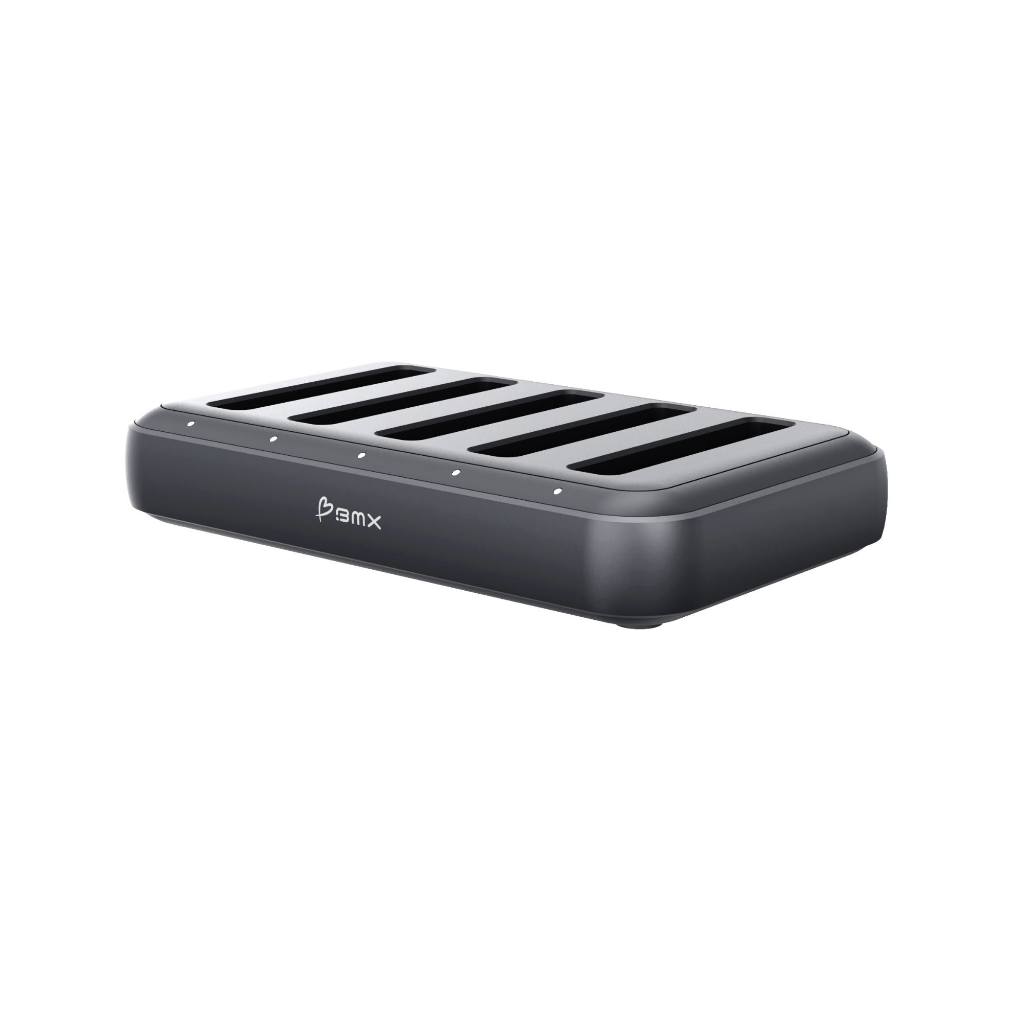 BMX SolidSafe 5-Pack 5K + 5-Bay Charging Dock -- bundle hero with 5 power banks and dock