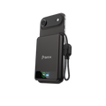 BMX SolidSafe 5K Black -- attached to iPhone via Qi2 magnetic snap, charging wirelessly at 15W