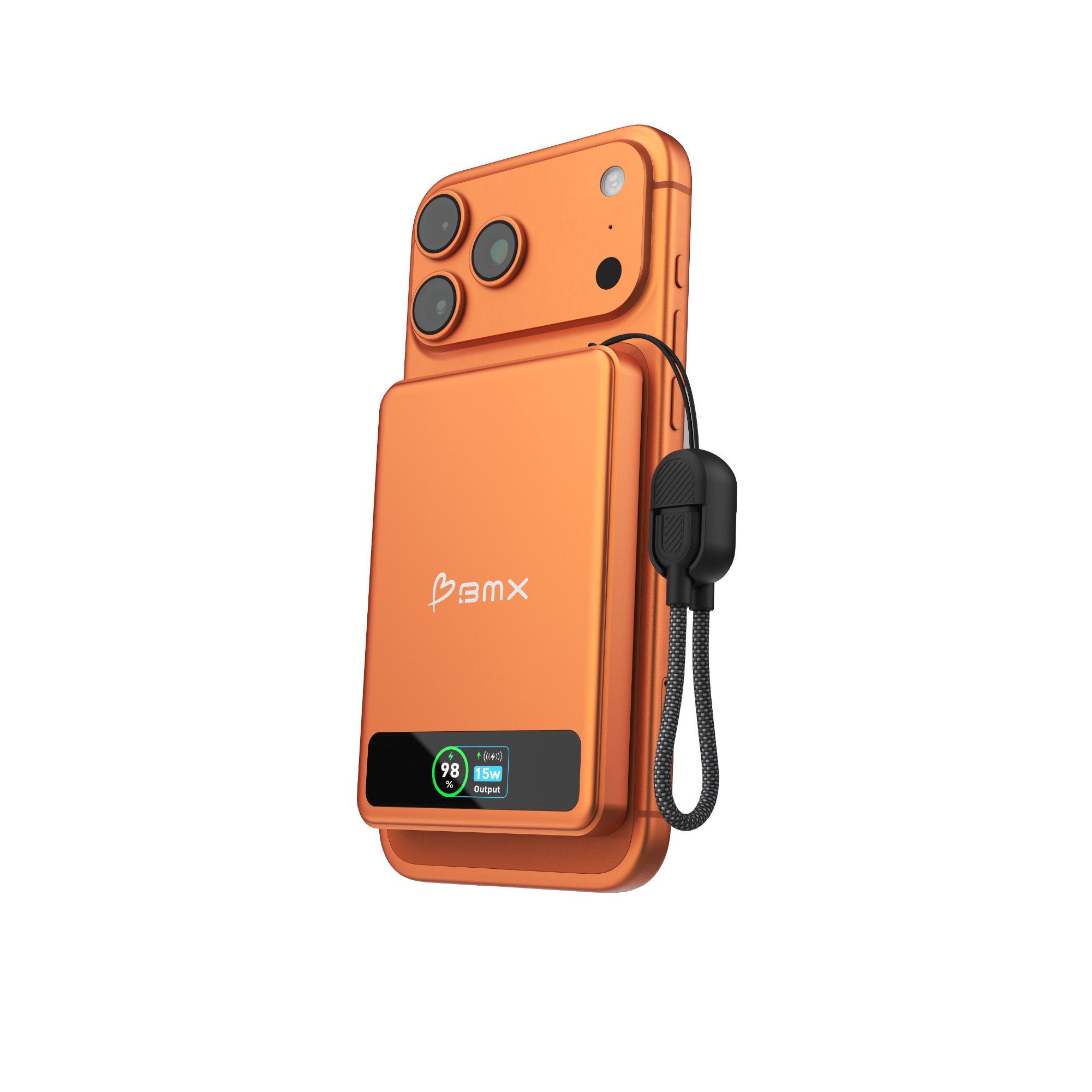 SolidSafe 5K Orange - 5000mAh solid-state Qi2 magnetic power bank