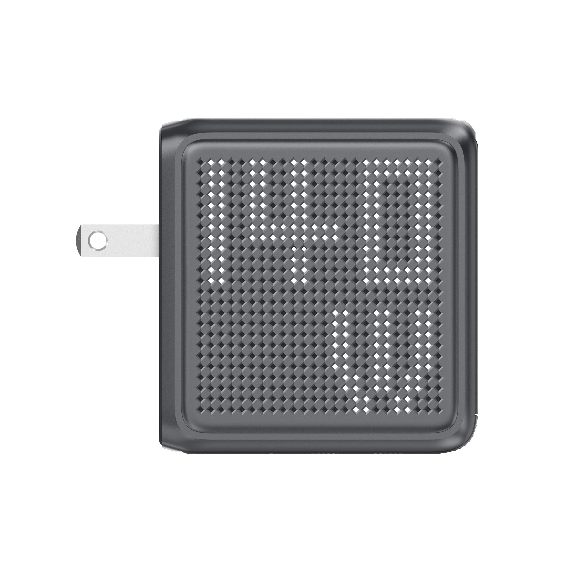 GaNSta Pixel 140W Charger showing live wattage in pixels