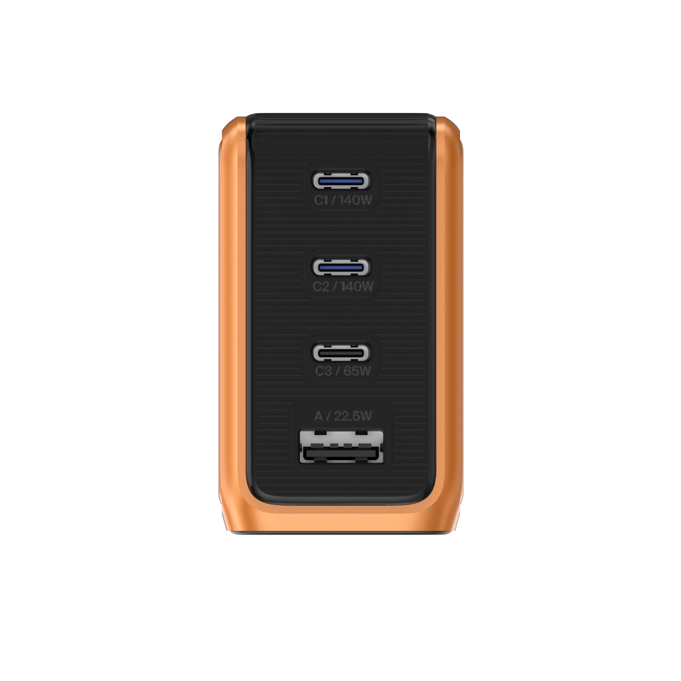 GaNSta Pixel 140W Charger showing live wattage in pixels
