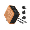 GaNSta Pixel 140W Charger Orange with travel adapters