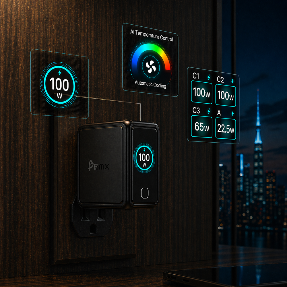GaNsta 100W LCD display close-up