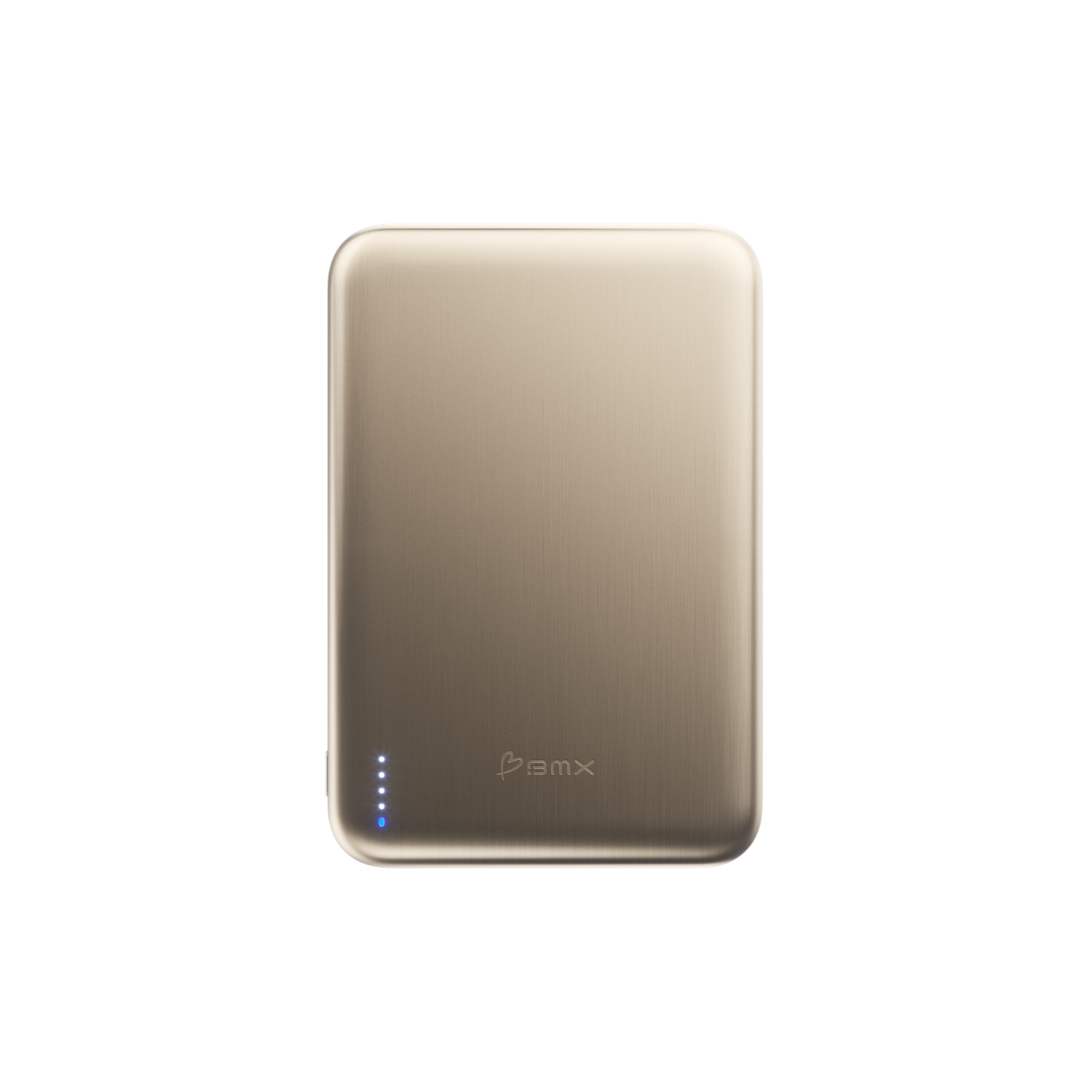 SolidSafe Air 5K Gold front view - brushed titanium finish solid-state power bank by BMX