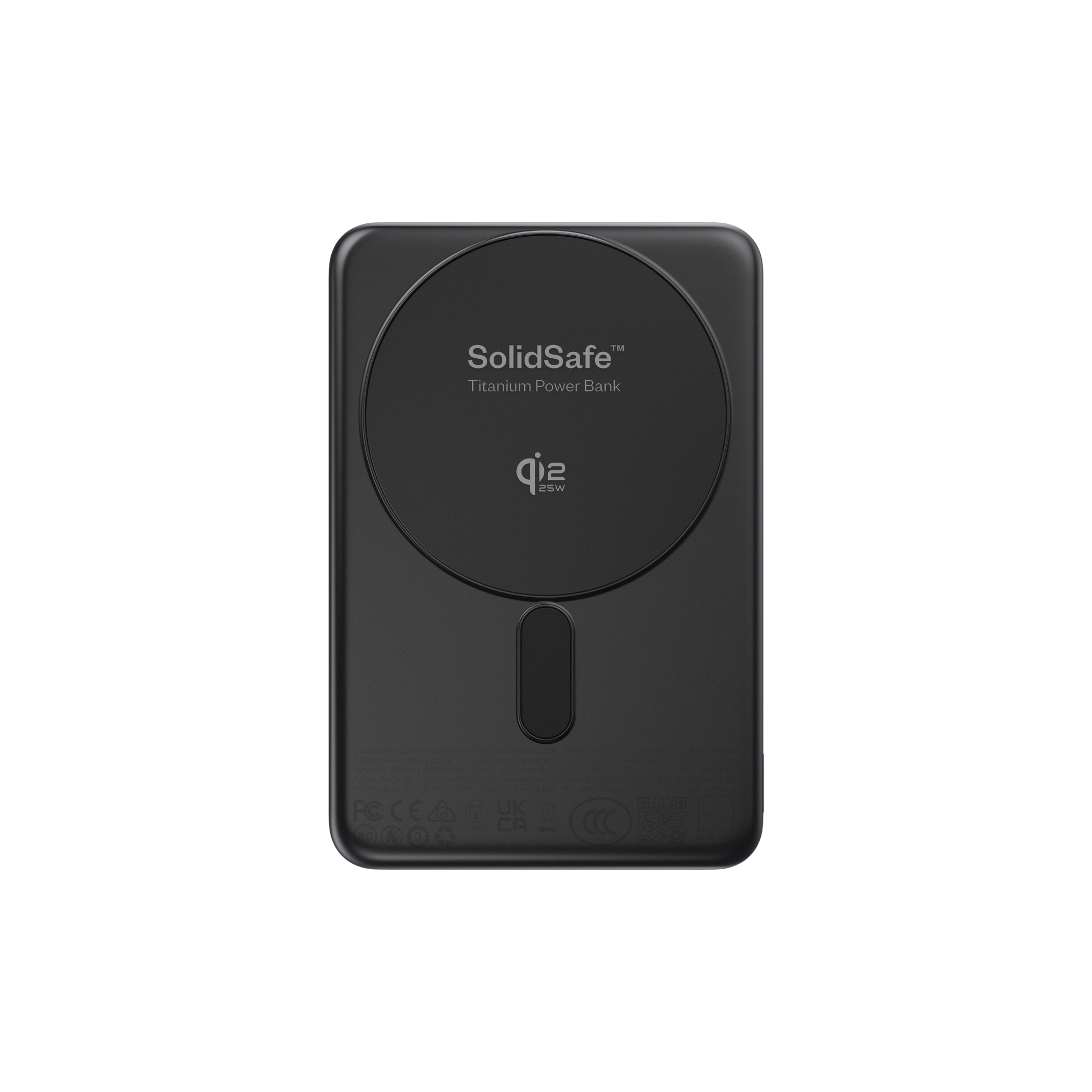 SolidSafe Air 10K Black Qi2.2 ring straight render