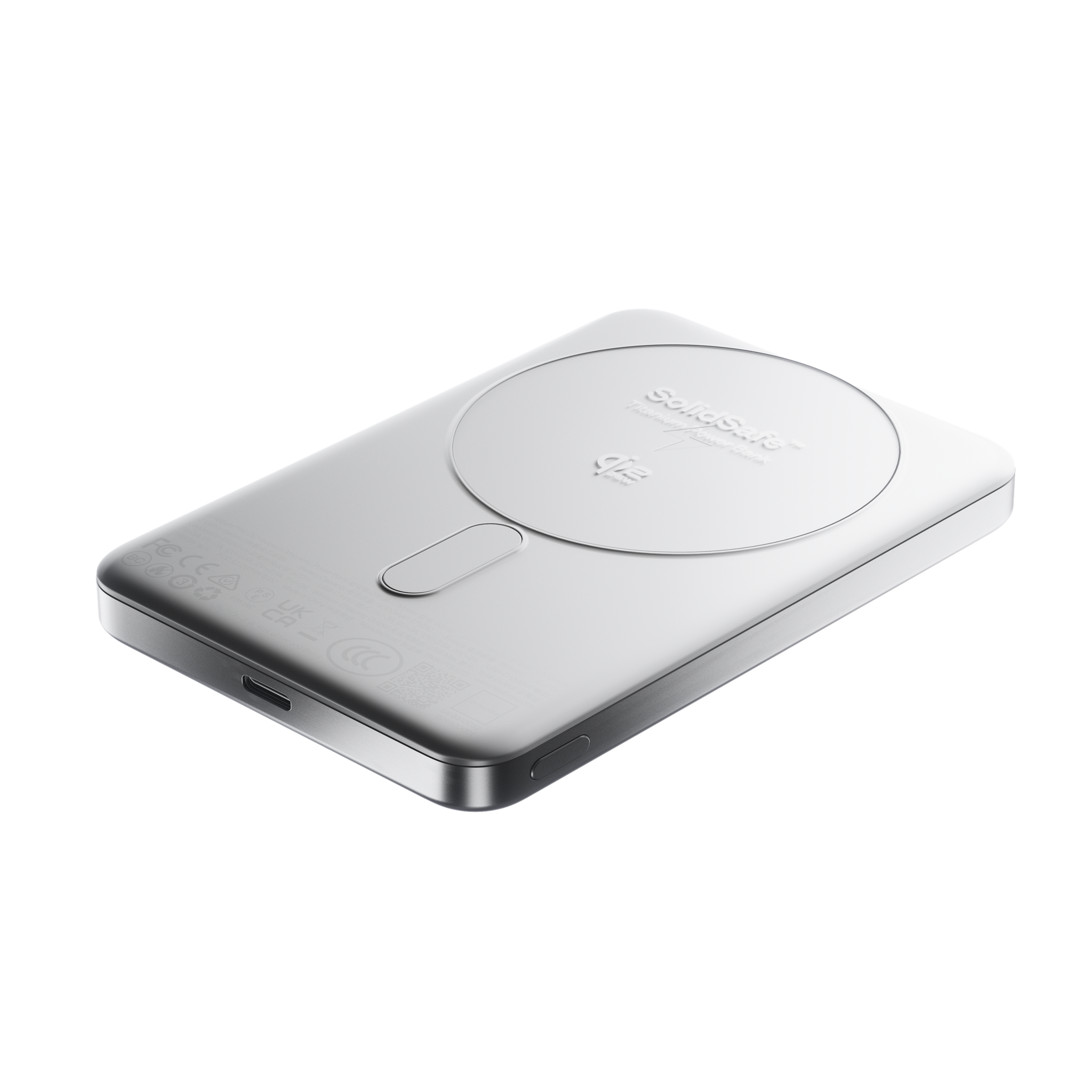 SolidSafe Air 10K Silver Qi2.2 ring angled render
