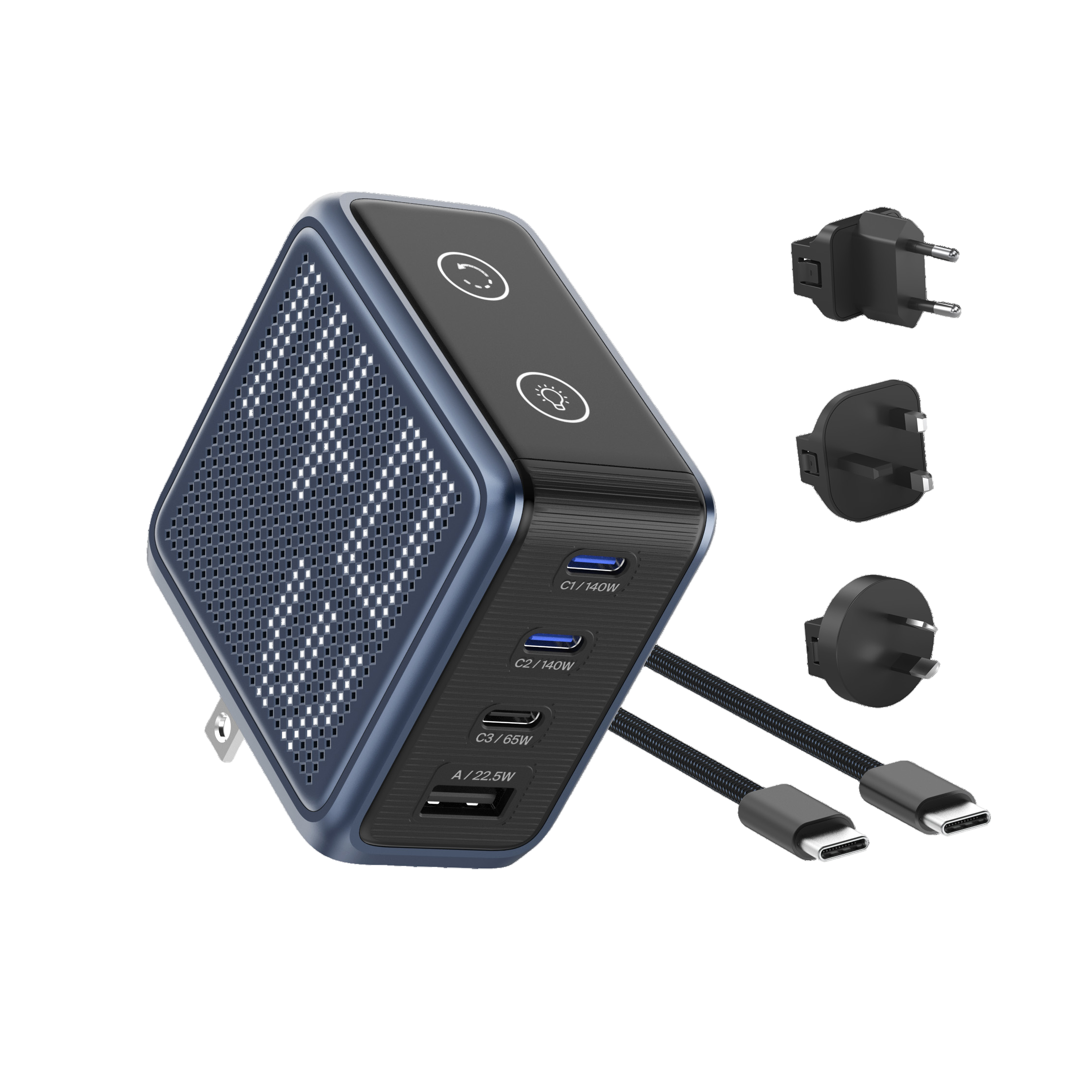 BMX gansta-pixel-charger-140w Blue transparent exact product hero