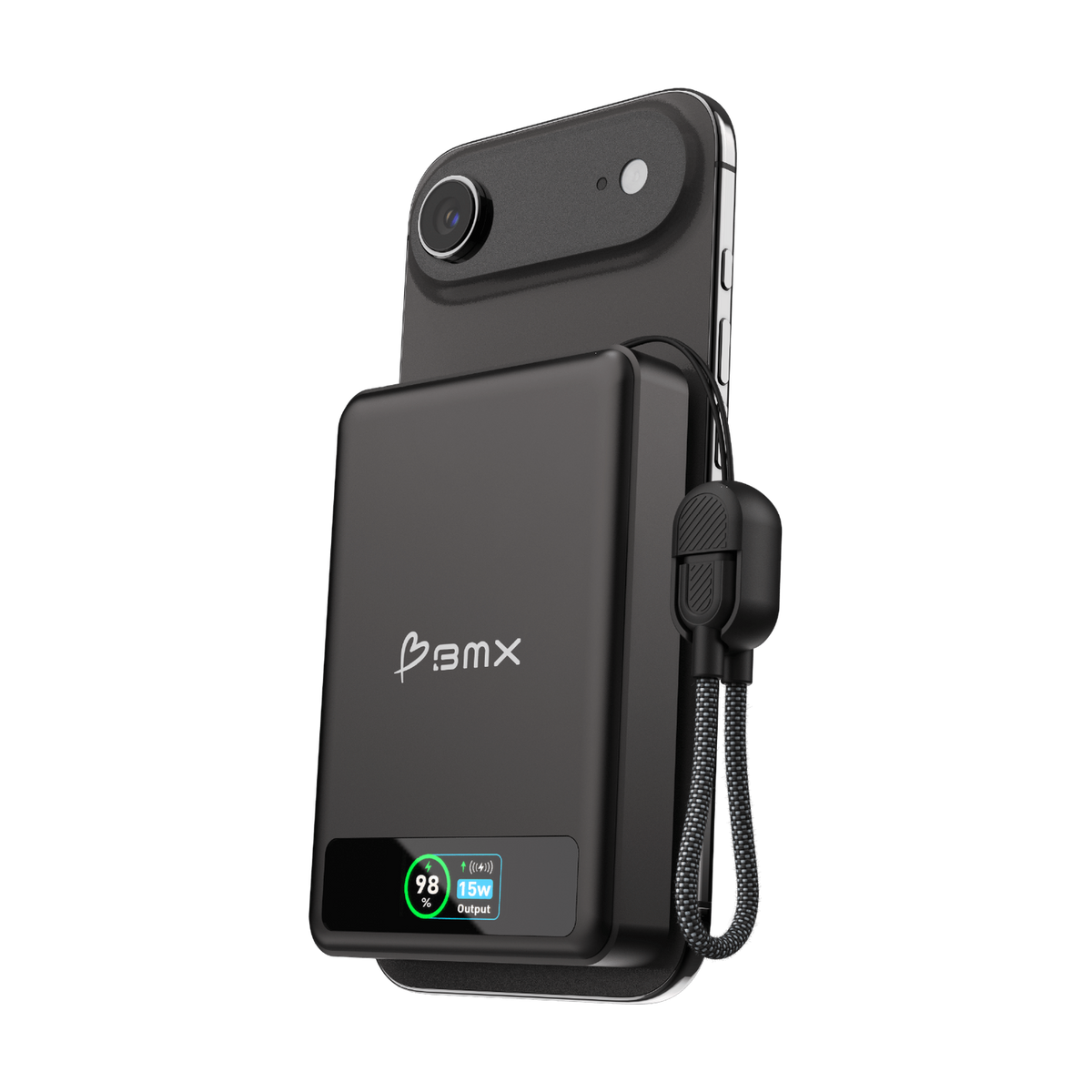 SolidSafe 10K Semi-Solid-State Power Bank -- LCD + Qi2 | BMX