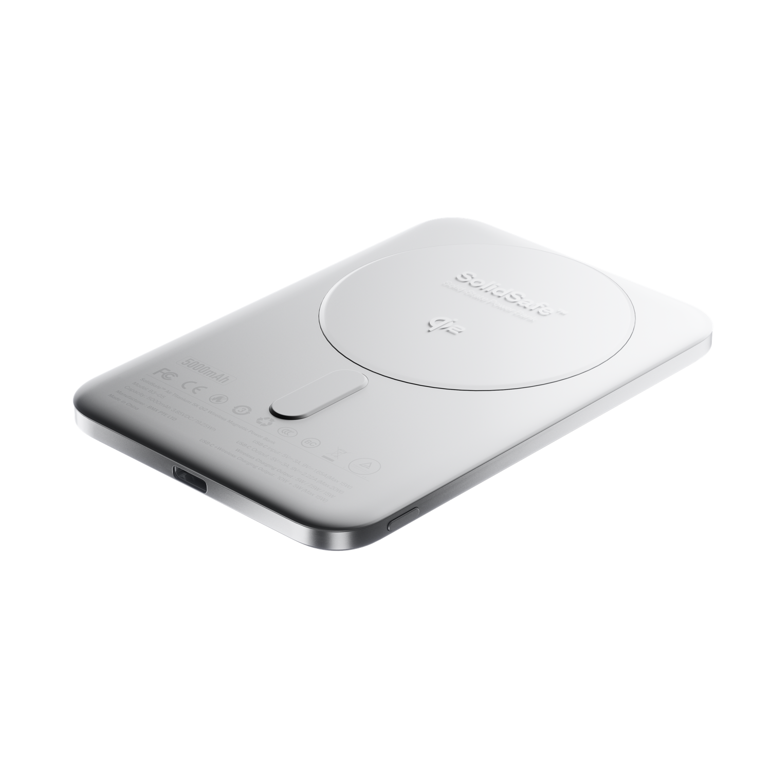 SolidSafe™ Air 5K Solid-State Qi2 Power Bank w/Titanium Enclosure