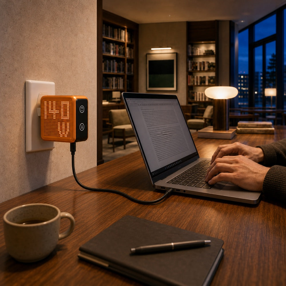 GaNSta wall charger powering a laptop