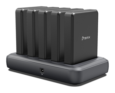 Five SolidSafe 5K power banks with a five-bay dock
