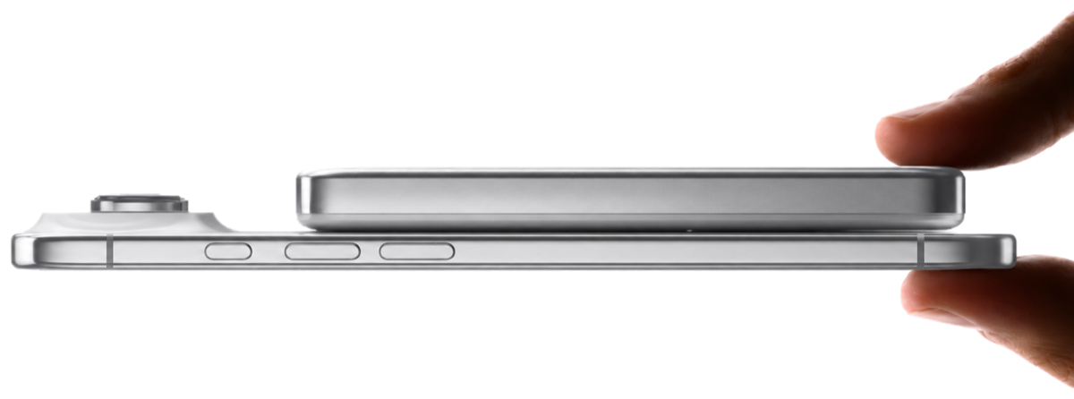 SolidSafe™ Air 10K attached to a phone, held between fingertips